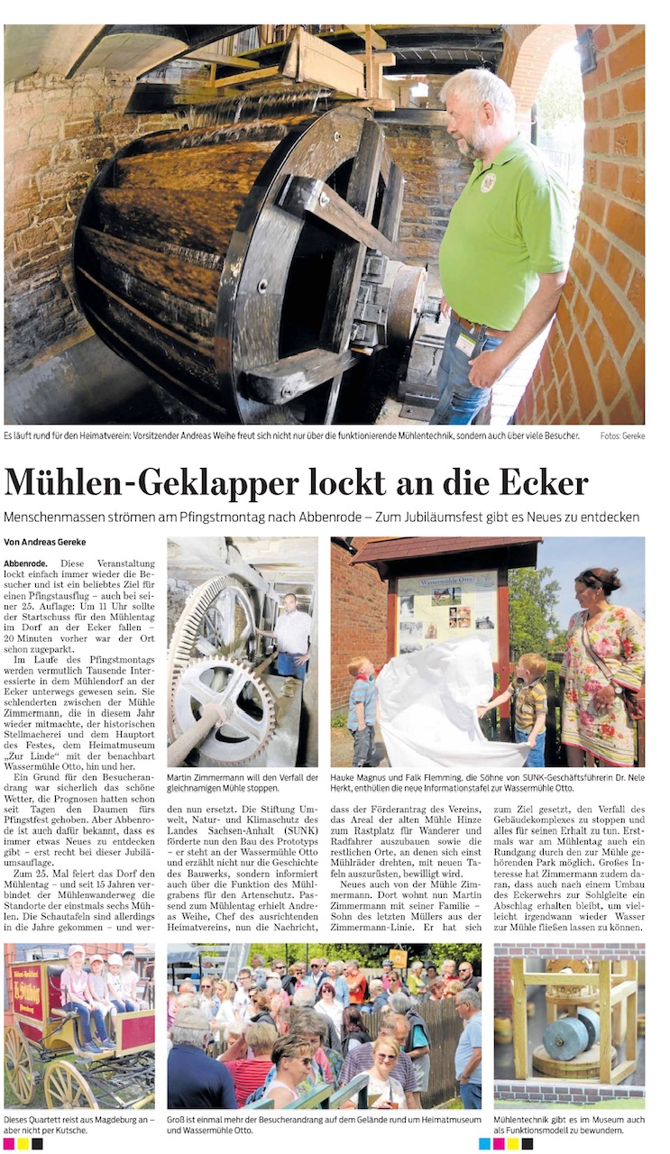 Goslarsche Zeitung Mühlentag vom 30.05
